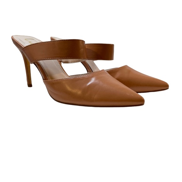 LULU'S Faire Tan High Heeled Mules Shoes Pointed Toe - Size 7 - Picture 4 of 12